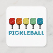 Funny Pickleball Retro Vintag Quadratische Visitenkarte (Rückseite)