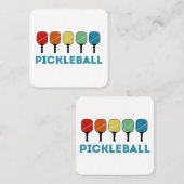 Funny Pickleball Retro Vintag Quadratische Visitenkarte (Vorne/Hinten)