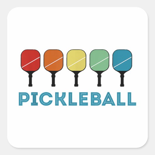 Funny Pickleball Retro Vintag Quadratischer Aufkleber (Vorderseite)