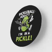 Funny-Pickleball Runde Wanduhr (Winkel)