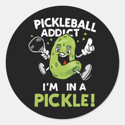 Funny-Pickleball Runder Aufkleber (Vorderseite)