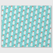 Funny Pickleball Snowman Holiday Wrapping Paper Geschenkpapier (Flach)
