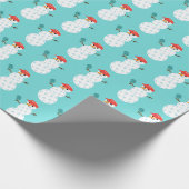 Funny Pickleball Snowman Holiday Wrapping Paper Geschenkpapier (Ecke)