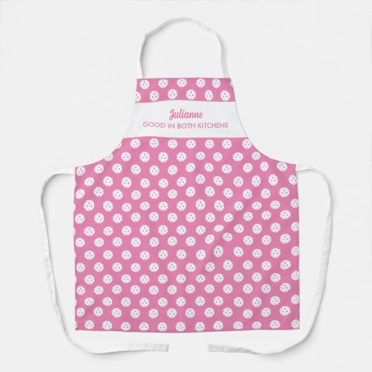 Funny Pickleball Spaß Personalisiert Text Rosa Schürze (Vorderseite)