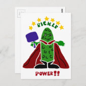 Funny Pickleball Super Hero Pickle Postkarte (Vorne/Hinten)