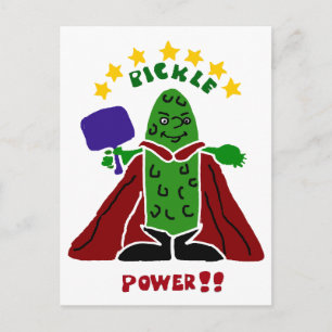Funny Pickleball Super Hero Pickle Postkarte