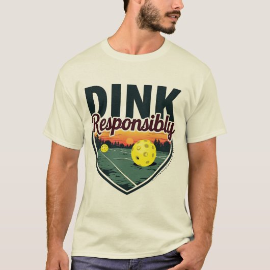 Funny Pickleball T - Shirt für Männer - "Dink Resp (Vorderseite)