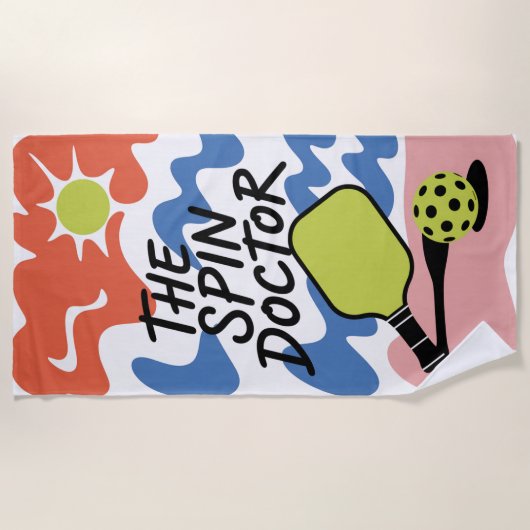 Funny Pickleball The Spin Doctor Beach Handtuch (Vorderseite)
