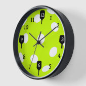 Funny Pickleball Time Black Paddles Uhr (Winkel)