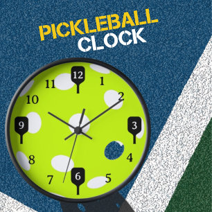 Funny Pickleball Time Black Paddles Uhr