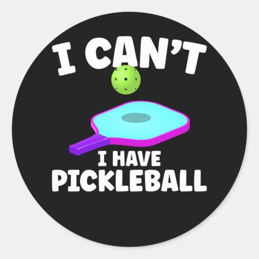 Funny Pickleball Training Joke Pickleball Player Runder Aufkleber (Vorderseite)