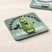 Funny Pickleball Untersetzer mit Korkback - Set vo (Linke Seite)