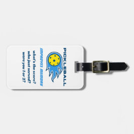 Funny Pickleball verbessert Memory Sports Bag Tag Gepäckanhänger