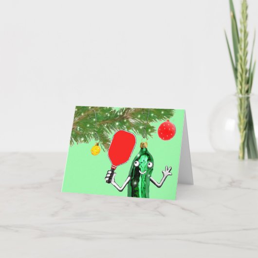 Funny Pickleball Weihnachtsgeschenkkarte Feiertagskarte (Vorderseite)