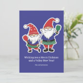 Funny Pickleball Weihnachtsgnomes, Custom Text Feiertagskarte (Stehend Vorderseite)