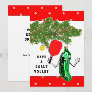 Funny Pickleball Weihnachtskarte Feiertagskarte