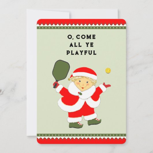 Funny Pickleball Weihnachtskarten Feiertagskarte (Vorderseite)