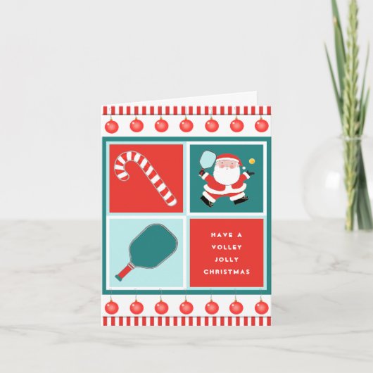 Funny Pickleball Weihnachtskarten Feiertagskarte (Vorderseite)
