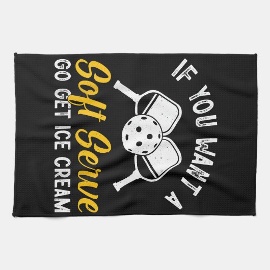 Funny Pickleball, wenn du einen weichen Serve Will Geschirrtuch (Horizontal)