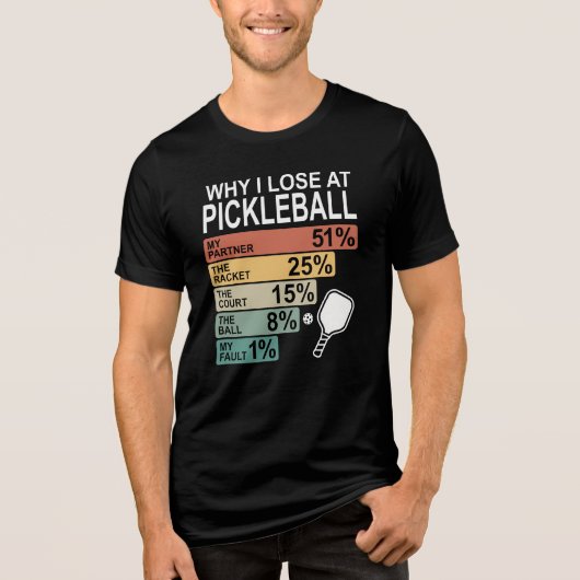 Funny Pickleball –Why I Lose At Pickleball Tri-Blend Shirt (Vorderseite)