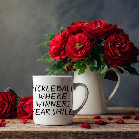 Funny Pickleball, wo die Sieger lächeln schwarz Kaffeetasse