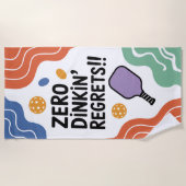 Funny Pickleball ZERO DINKIN'BEDAUERT!! Strandtuch (Vorderseite)