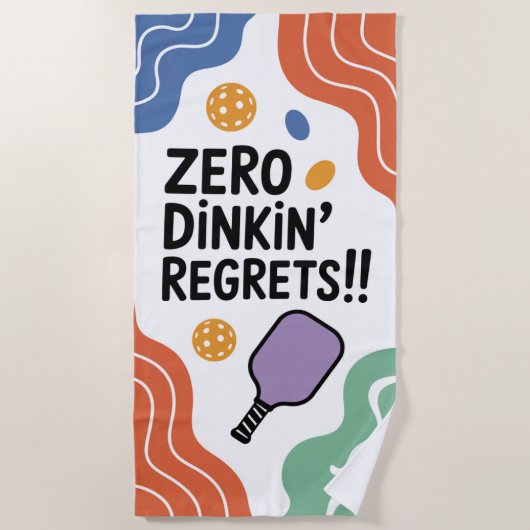 Funny Pickleball ZERO DINKIN'BEDAUERT!! Strandtuch (Vorderseite)