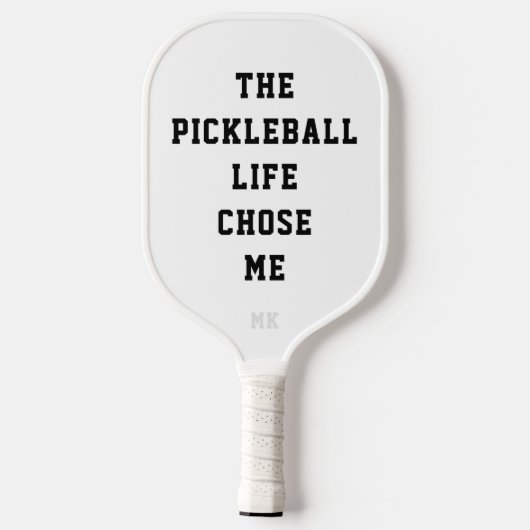 Funny Pickleblife Zitat Schwarz & Weiß Typ Pickleball Schläger (Rückseite)