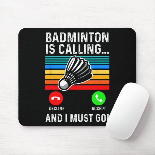 Funny Picklell Dminton Shuttle Mousepad (Mit Mouse)