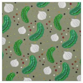 Funny Pickles Gherkins und Zwiebelmuster Stoff