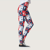 Funny Picklleball Pattern - Rot-Weiß-Blau Leggings (Rechts)