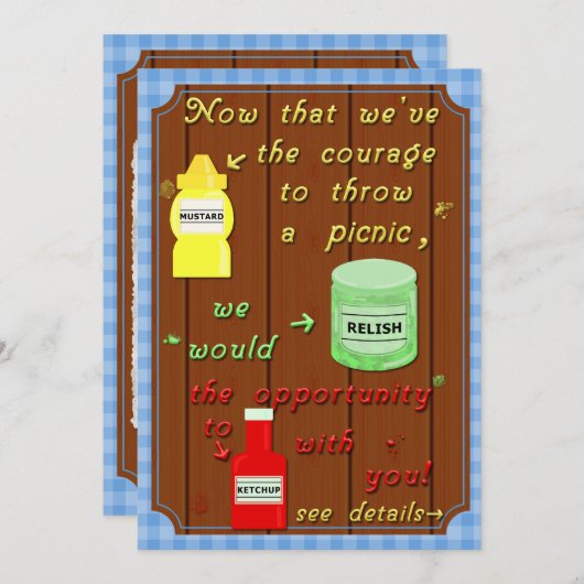 Funny Picnic Cookout Party Pub Einladung (Vorne/Hinten)