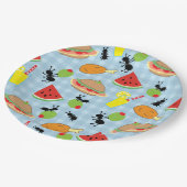 Funny Picnic Food Muster Papier Platte Pappteller (Schrägansicht)
