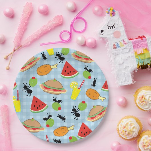 Funny Picnic Food Pappteller (Party)