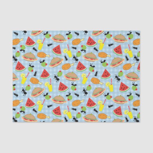 Funny Picnic Food Pattern Seidenpapier (Vorderseite)
