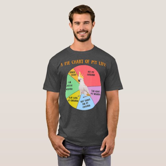 Funny Pie Chart Life Cockatoo Parrot Bird T-Shirt (Vorne ganz)