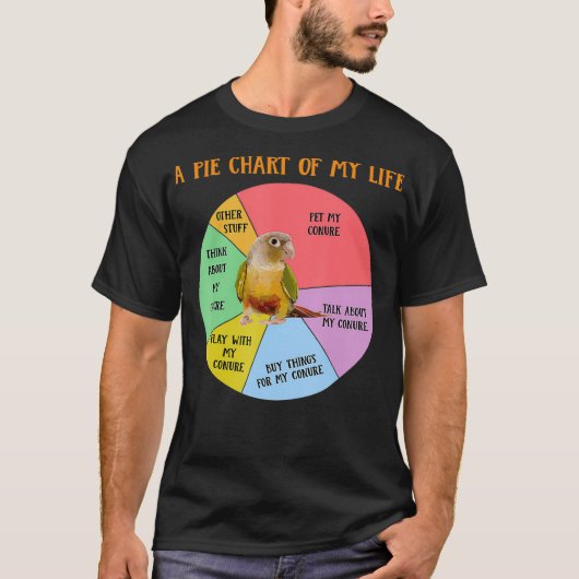 Funny Pie Chart of Life Ananas Conure Parrot T-Shirt (Vorderseite)