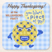 Funny Pie Pun Erntedank Feste Herbst Abendessen Pa Rechteckiger Pappuntersetzer (Vorderseite)