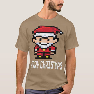Funny Pieled 8bit Santa Clause Frohe Weihnachtskuc T-Shirt