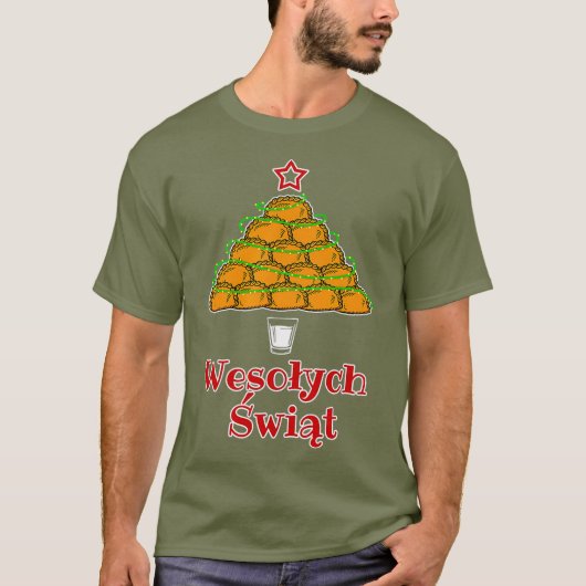 Funny Pierogi Weihnachtsbaum Polnisches Food Tshir T-Shirt (Vorderseite)