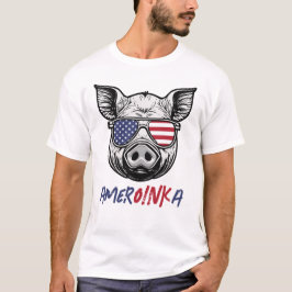 Funny Pig Amer-OINK-a Patriotic T-Shirt