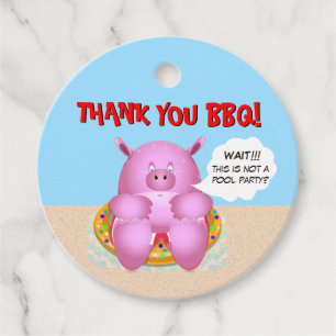 Funny Pig auf einem Floß Pool Beach Party Geschenkanhänger