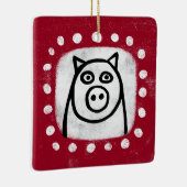 Funny Pig auf Red Ornament (Rechts)