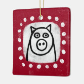 Funny Pig auf Red Ornament (Links)