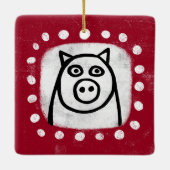 Funny Pig auf Red Ornament (Rückseite)