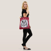 Funny Pig auf Red Tot Bag Tasche (Am Model)