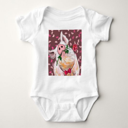 Funny Pig Baby Bodysuit Strampler (Vorderseite)