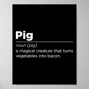 Funny Pig Bacon Art for Men Grillen Food Pork Ba Poster