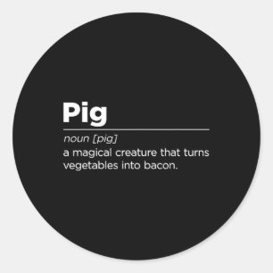 Funny Pig Bacon Art for Men Grillen Food Pork Ba Runder Aufkleber