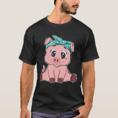 Funny Pig Bandana Niedlich Little Piggy Liebhaber  T-Shirt (Vorderseite)